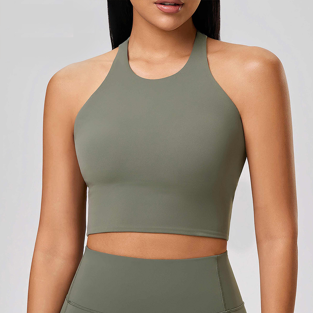 Fuel Charge High-Neck Crop Sports Vest